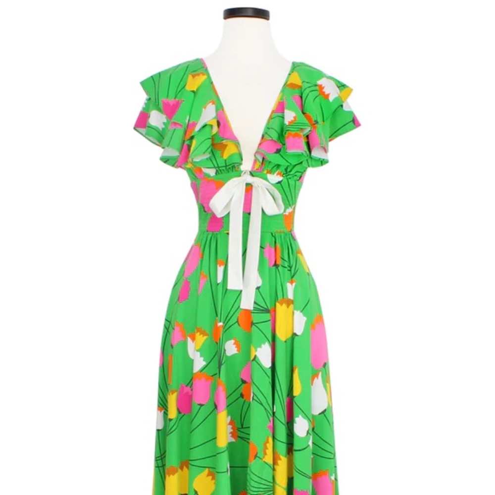 Trashy Diva Ingenue Long Dress - Mod Tulips print - NWOT